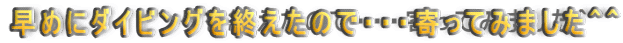 ���߂Ƀ_�C�r���O���I�����̂ŁE�E�E����Ă݂܂����O�O
