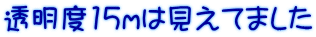 透明度15ｍは見えてました