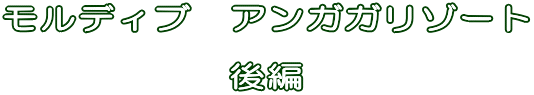 モルディブ　アンガガリゾート  後編