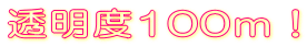 透明度100ｍ！ 