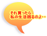 それ買ったら 私の生活困るのよ・・