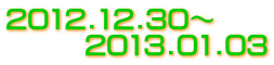 2012.12.30～ 　　　2013.01.03