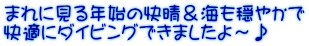 まれに見る年始の快晴＆海も穏やかで 快適にダイビングできましたよ～♪