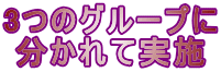 3つのグループに 分かれて実施